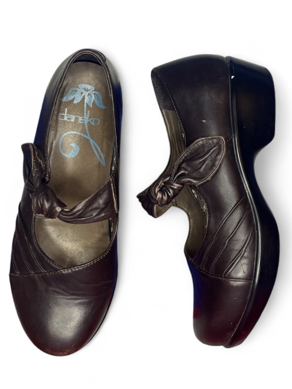 Women's Dansko Ainsley Mary Jane Clogs Shoes - Dark Brown - Size 7 Dress Casual